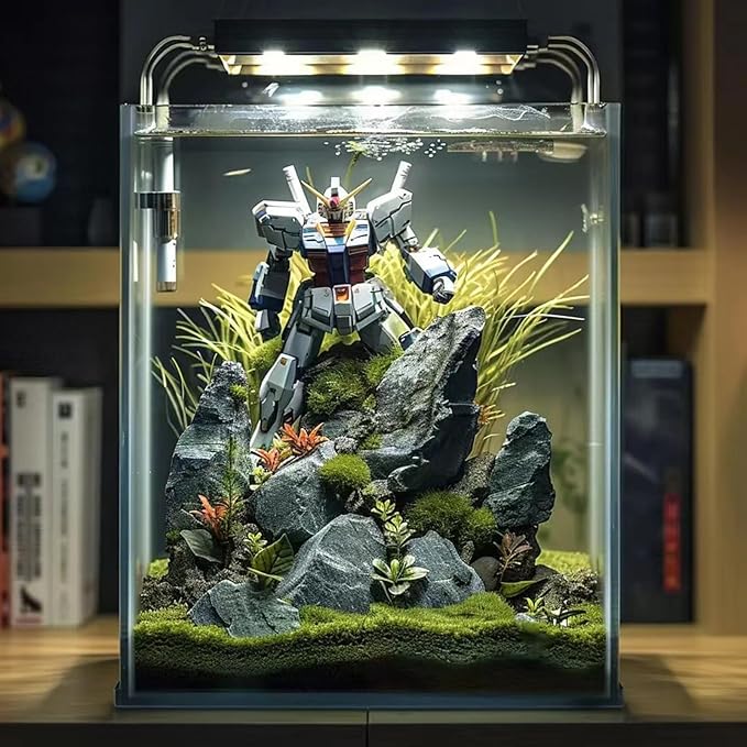 2 Gallon Glass Fish Tank, Easy to Maintain Small Aquarium for Betta/Snails/Shrimp and Aquatic Planting.-PurrikoPets