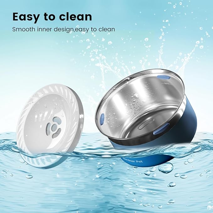 Gardner Pet Dog Bowls 1 Gallon (3.85L) Stainless Steel No Spill Dog Water Bowl, Slow Water Feeder Metal Bowls, Spill Proof Water Dispenser for Large Dogs, Promotes Healthy Hydration-PurrikoPets