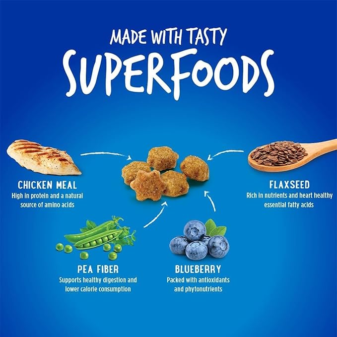 Fruitables Crunchy Low Calorie Treats Packed with Protein For Cats Healthy Free of Wheat, Corn and Soy – Made with Real Chicken with Blueberry – 2.5 Ounces-PurrikoPets