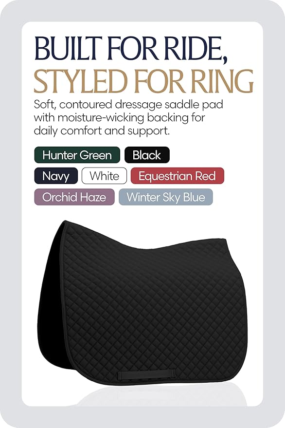 Equinavia Harstad Dressage Saddle Pad | Classic & Durable | Moisture-Wicking Tricot Backing-PurrikoPets