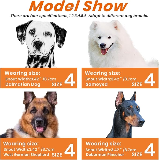 Dog Muzzle – Lightweight Breathable Basket Muzzle, Anti-Biting & Chewing, Adjustable Fit for Small, Medium & Large Dogs(Size 4)-PurrikoPets