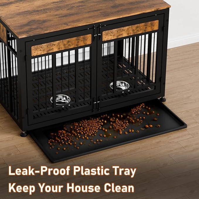 48 Inch Heavy Duty Dog Crate Furniture for Large Dogs, Decorative Pet House End Table, Extra Large Wooden Cage Kennel Furniture Indoor-PurrikoPets