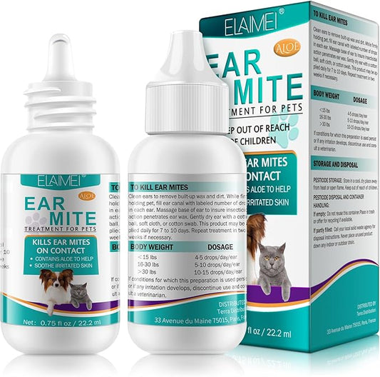 Ear Mite Treatment for Dogs, Dog Ear Infection Treatment, Ear Mite Treatment for Dog Yeast Infection, Alleviation Suffering from Ear Mites & Itching and Odours Stinky Stuff for Dogs Ears-PurrikoPets