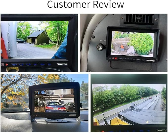 Fookoo Ⅱ 7" HD 1080P Wired Backup Camera System, 7-inch Dual Split Screen Monitor W/Recording IP69 Waterproof Front View Rear View Camera Parking Lines for Truck/Trailer/RV/Skid Steer (FHD2)-PurrikoPets