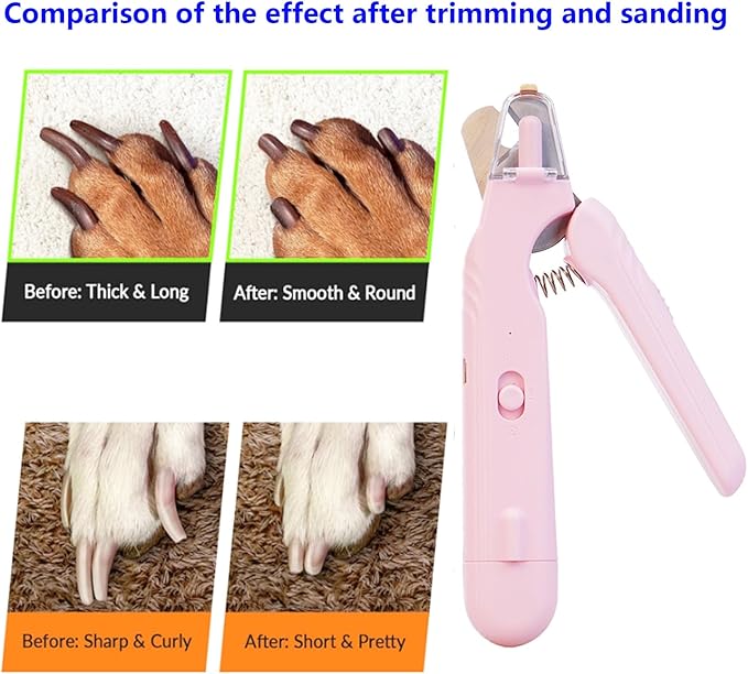 2 In 1 Pet Nail Clipper and Grinder, Professional Electric Rechargeable Pet Nail Fast Trimmer, Painless, Claw Care Grooming, Smoothing, Silent - Shockproof, For Small, Large Dogs & Cats, upgraded-PurrikoPets