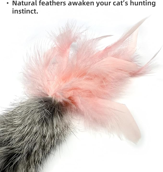3 Pack Rabbit Fur Catnip Toys with Feathers – Interactive Carrot Cat Toys with Galls Fruit for Indoor Cats and Kittens-PurrikoPets