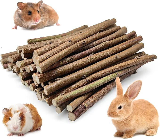250g Natural Peach Wood Chew Sticks for Rabbits, Hamsters, Chinchillas - Extra Hard Teeth Grinding Toy | Untreated, Safe & Long-Lasting Rodent Chews-PurrikoPets