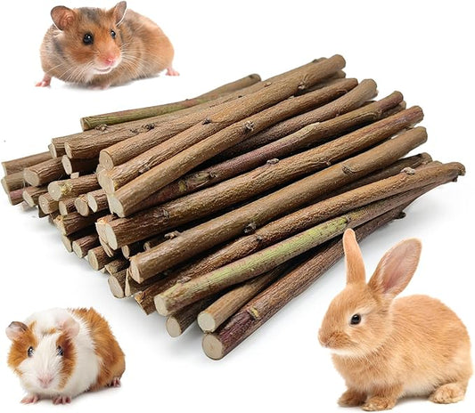 250g Natural Peach Wood Chew Sticks for Rabbits, Hamsters, Chinchillas - Extra Hard Teeth Grinding Toy | Untreated, Safe & Long-Lasting Rodent Chews-PurrikoPets