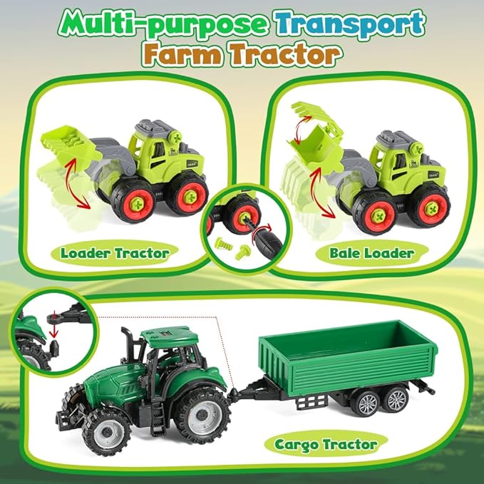 FRUSE Play Sand Farm Toys,Sensory Bins for Toddlers with 2.2lbs Sensory Play Sand,Farm Figures & Tractor Playset,Sandbox Toys for Kids 3 4 5 6 7-PurrikoPets