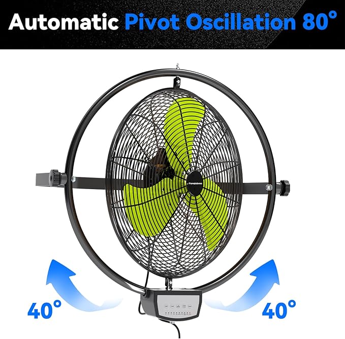 20 IN 5500 CFM Remote Control Wall Mount Fan, 3 Speed High Velocity Wall Fan with Timer, Oscillation & Tilting, Air Circulator for Garage, Commercial, Greenhouse, Warehouse & Gazebo Use, UL Listed-PurrikoPets