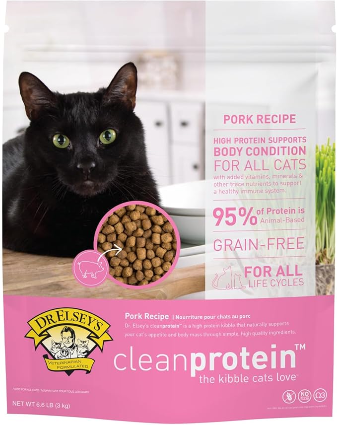 Dr. Elsey's cleanprotein Pork Cat Kibble 6.6lb. Bag-PurrikoPets