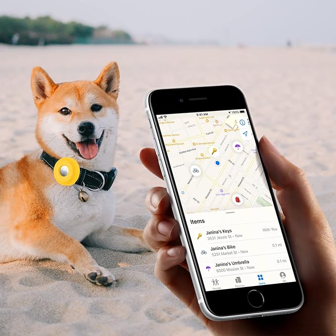 Airtag Holder for Dog Collar, Cibaabo Silicone Air Tag Case Cover Compatible with Apple Airtags for 0.8-1.2inch Cat Pet Collar Harness Loop-PurrikoPets