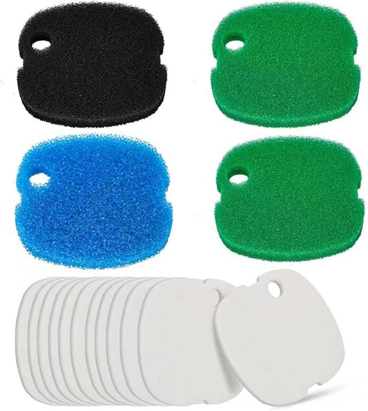 16 PCS Replacement Canister Filter Pads Compatible with SUNSUN HW-302/505A Polar Aurora 265 GPH CF-300, Aquarium Filter Sponge Pad Fish Tank Bio Floss Media-PurrikoPets
