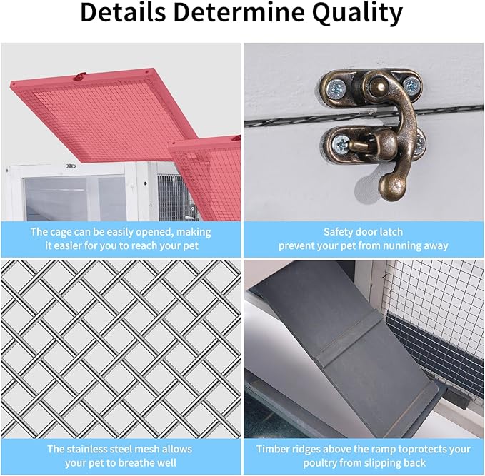 2-Story Guinea Pig Cages Wooden Indoor Rabbit Hutch Hamster Cage with Openable Roofs, Removable Tray and Wide Ramp, Small Animal Habitats for Hamsters, Guinea Pig, Ferrets, Hedgehog-PurrikoPets