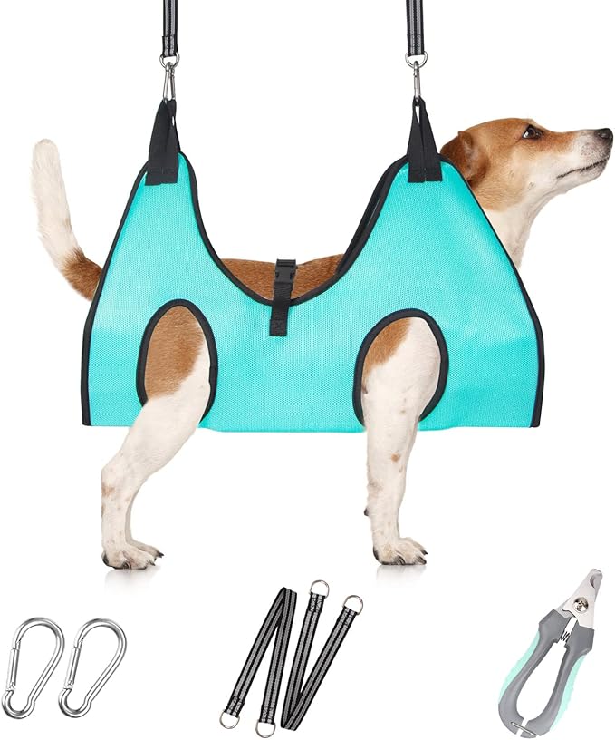 Dog Grooming Hammock - Upgrade Pet Grooming Harness for Nail Trimming (S 30lb), Dog Sling for Nail Clipping, Dog Hanging Holder Hanger for Cutting Nail with Nail Clippers-PurrikoPets