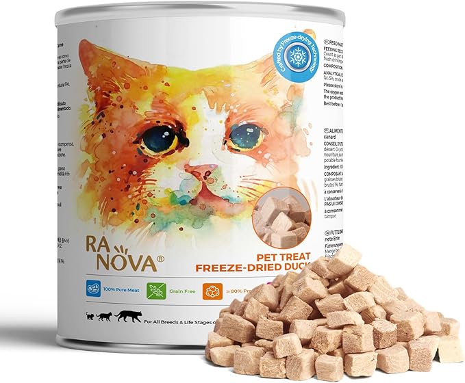 Freeze Dried Cat Treats - 100% Duck Breast Grain Free Raw - Natural Balance Limited Ingredient High Protein Cat Snack 115g/4.1oz - Picky Eater Challenger-PurrikoPets