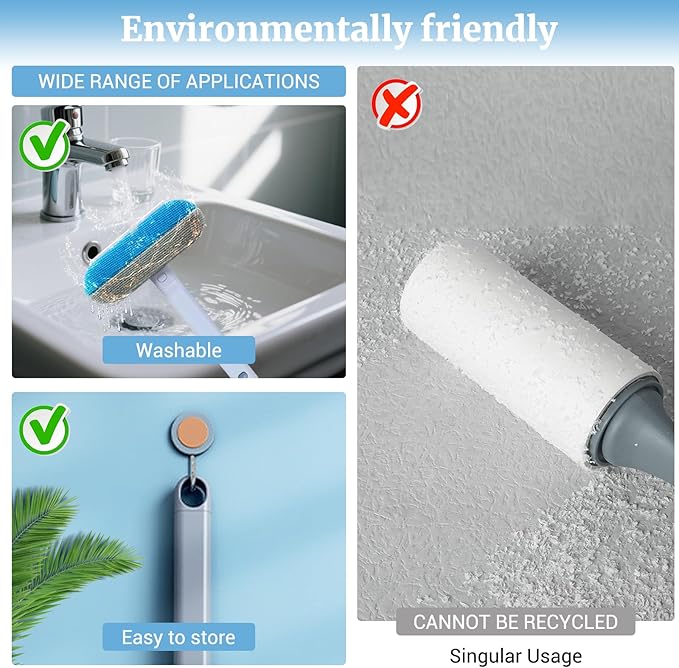 4 in 1 Multifunctional Reusable Pet Hair Remover Brush,Dog & Cat Hair Remover Tool for Couch,Bedding & Carpet,Washable Fur Remover with Dual-Sided Cleaning Brush-PurrikoPets