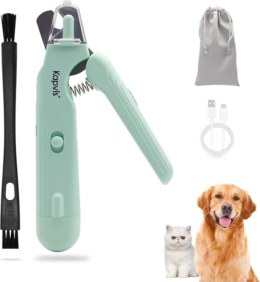 2-in-1 Dog & Cat Nail Clipper and Grinder,LED Lights & Safety Guard for Large Medium Small Dogs Cats Claw Trimmer,Claw Grooming Tool for for Cats and Small Dogs-PurrikoPets