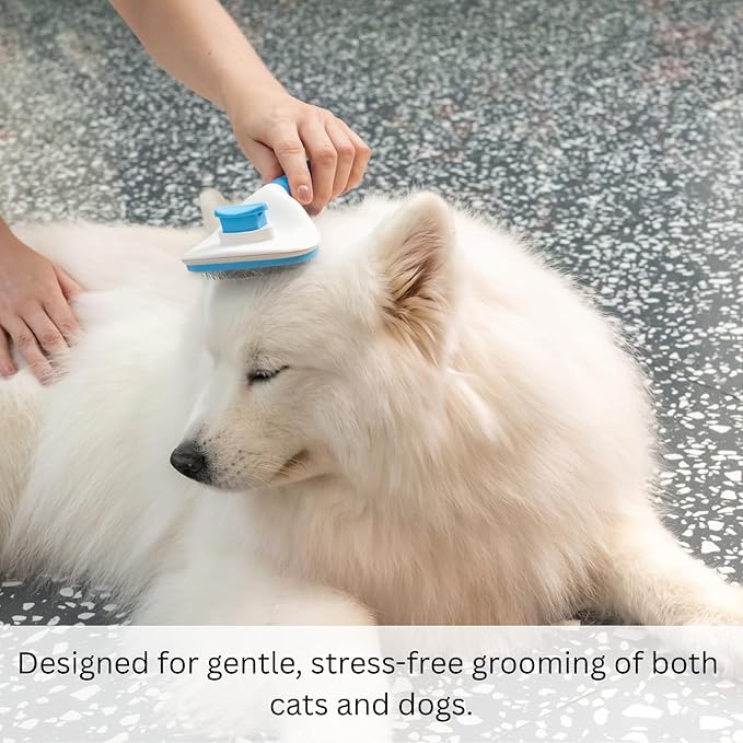 AIXINPET Cat & Dog Self Cleaning Slicker Brush - Easy to Remove Loose Fur, Harmless Deshedding Grooming Tool, Massaging Function - Suitable for Shedding & Furry Pets, like Rabbits and Ferrets-PurrikoPets