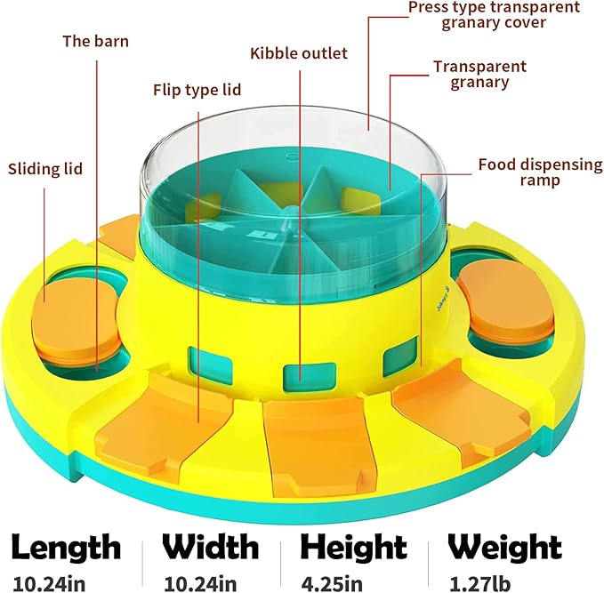 Dog Puzzle Toys for Dog Boredom and Mentally Stimulating, Interactive Slow Food Feeder Dispenser, Professional Level 2 in 1 for Large/Medium/Small Dog-PurrikoPets