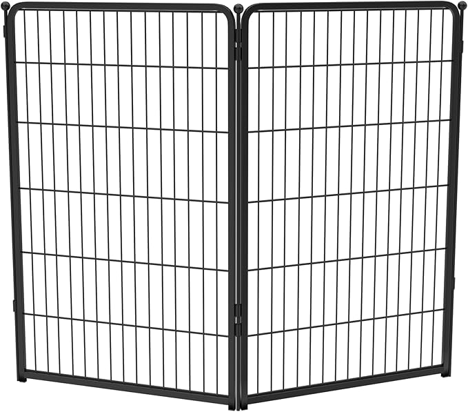 FXW Homeplus Unleashed Indoor Dog Playpen - Stress-Free and Safe Play, Heavy Duty 45 Inch 2 Wire Panels Dog Pen for Large Dogs, Black│Patented-PurrikoPets