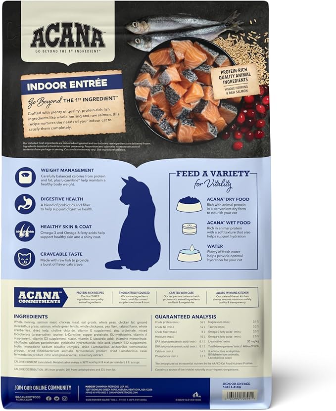 ACANA Indoor Entrée Fish Recipe Dry Cat Food 4lb Bag-PurrikoPets