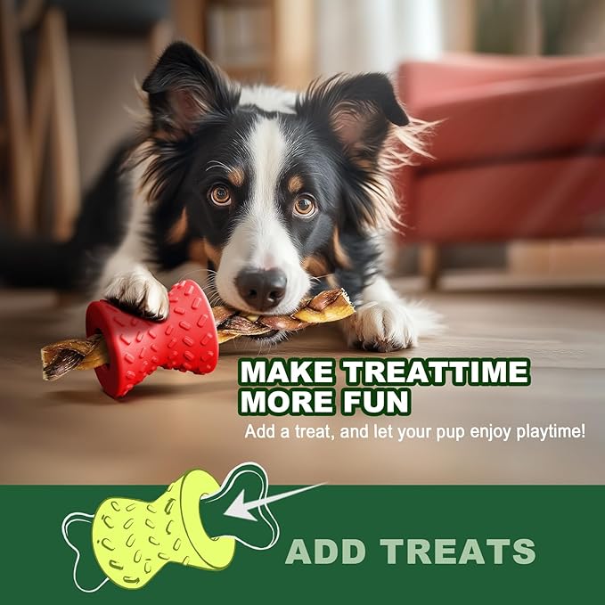 Dog Toys for Aggressive chewers, Indestructible Toy for Small Dogs Interactive Toy Dog chew Toys (Orange + Red)-PurrikoPets