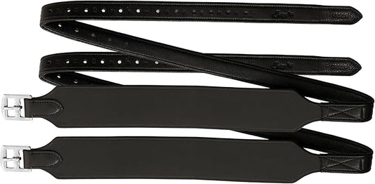 Exion Wide Stability Stirrup Leathers for English Saddles | Premium Cowhide Leather | Enhanced Leg Stability & Comfort | Sizes: 48" to 62"-PurrikoPets