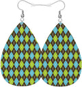 Argyle Pattern Teardrop Earrings