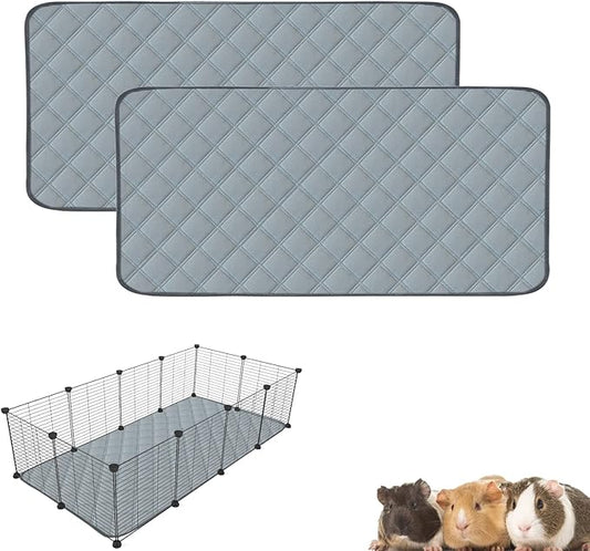 2 Pack Guinea Pig Cage Liners Washable Guinea Pig Bedding Waterproof | Super Absorbent | Non Slip | Reusable Guinea Pig Pee Pads for Small Animals Rabbit Hamster Rat - for Midwest 48" x 24"-PurrikoPets