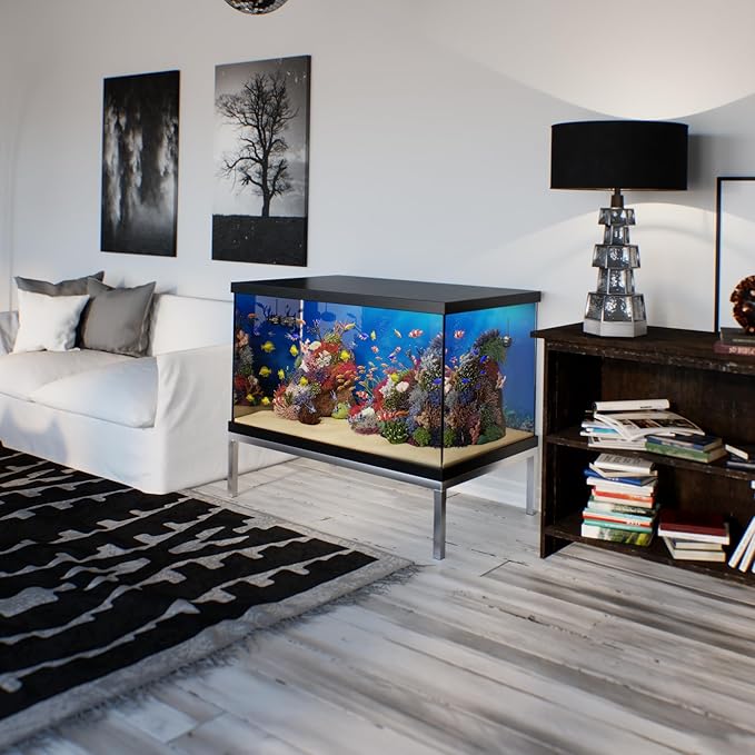 30 in X 48 in. Aquarium Stand | Industrial Style Aluminum Fish Tank Base with Open Frame Design-PurrikoPets