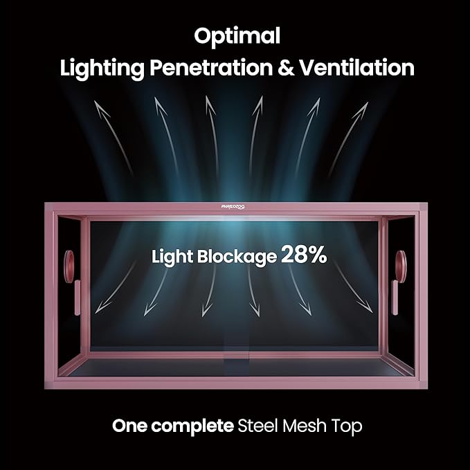 50 Gallon Bearded Dragon Tank, Reptile Enclosure for Easy Maintenance, Front Opening Reptile Tank with Top Screen Ventilation & Glass Sliding Door 36''x18''x18''-PurrikoPets