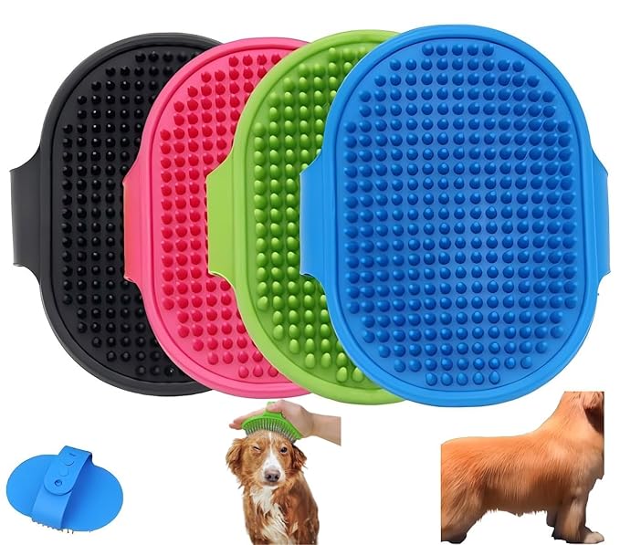 4PCS Cat Self-Groomer, Indoor Cat Brush, Adjustable Silicone Self-Cleaning Massage Tool for Dogs and Cats Scrubbing, Bathing, Massage, Hair Cleaning-PurrikoPets