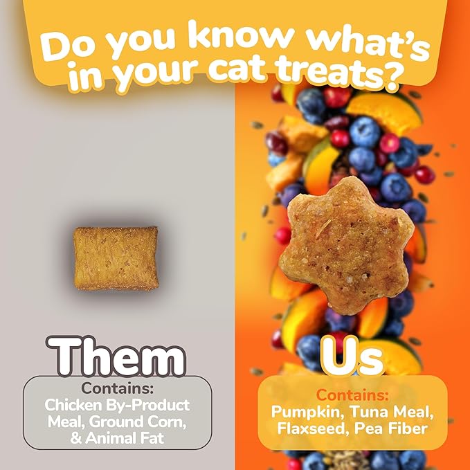 Fruitables Cat Treats, Healthy Treats for Cats, Low Calorie and Packed with Protein, Crunchy Biscuits, Free of Wheat, Corn and Soy, Made with Real Tuna and Pumpkin, 30oz-PurrikoPets