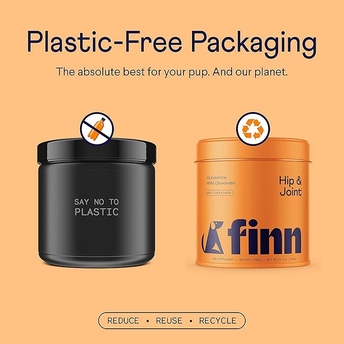 Finn Hip and Joint Supplement for Dogs | Glucosamine, Chondroitin & MSM for Joint and Mobility Support | with Turmeric, BioPerine and B-Vitamins | 90 Soft Chews-PurrikoPets