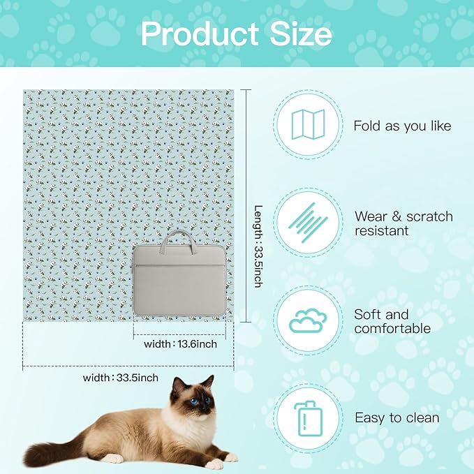 33.5" Cat Wrap for Grooming, Maximum, Self-Adherent Soft Cat Blanket for Nail Clipping, Anti-Scratch-Escape Calming Wrap, Cats Burrito Swaddle for 6-18 lbs (Funny Bear, XX Large)-PurrikoPets