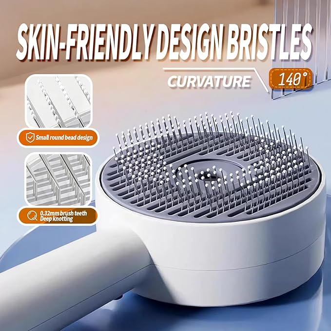 3 in 1 Cat Steam Brush, Self-Cleaning Anti-Static Pet Spray Hair Removal Comb for Cats with Release Button and Tank, Rechargeable Steam Brush for Shedding, Massage and Cleaning-PurrikoPets