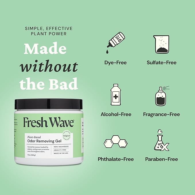 Fresh Wave Odor Removing Gel, 15 oz. - Odor Absorbers for Home, Safer Odor Relief, Natural Plant-Based Odor Eliminator, Every 15 oz. lasts 30-60 Days, For Cooking, Trash & Pets-PurrikoPets
