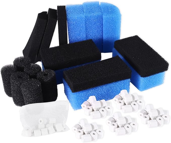 6 Sets of Upgraded Three-Stage Filtration Fish Tank Filter, Fit for AquaClear 50 Powerful Filters, Fish Tank Filter Replacement and Maintenance Kits for 20- to 50-Gallon Aquariums-PurrikoPets