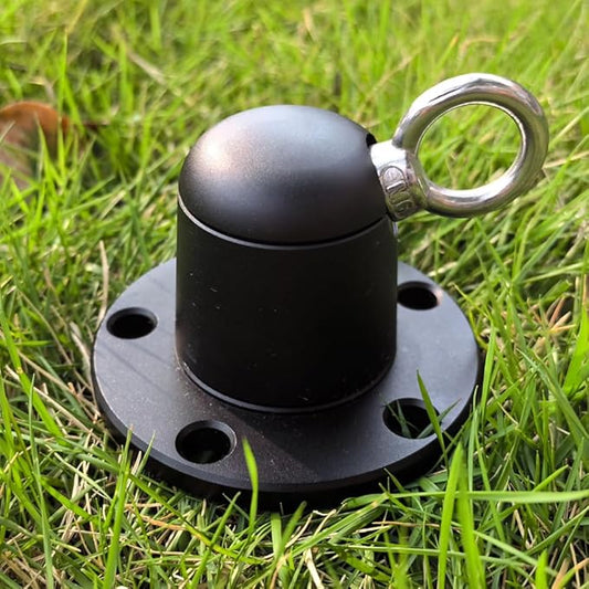 Dog Tie Out Stake Anchor, 360° Swivel Dog Tie Out Cable Runner for Yard Camping (Black)-PurrikoPets