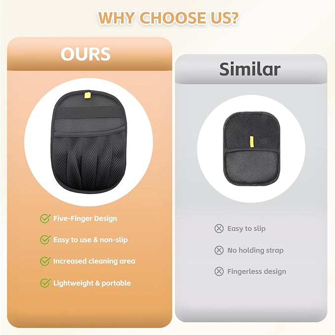 Electrostatic Pet Hair Remover Glove-Furniture/Couch/Carpet/Car Seat Hair Removal, Efficient Pet Grooming Glove for Dogs & Cats, Washable Reusable Static Removal Gloves for Pet Hair-PurrikoPets