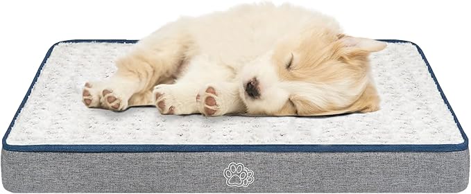 EMPSIGN Reversible Cool and Warm Dog Bed for Crate Pad, Pet Beds with Washable and Removable Cover, Dogs Crate Bed Sleeping Mats, Bed for Dog Crate for Large Medium Small Dogs, Grey-PurrikoPets