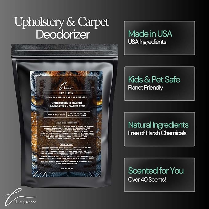 Fearless Carpet Freshener Powder Refill 36 oz | Powerful Odor Eliminator for Home | Upholstery Deodorizer | Carpet Deodorizer | Pet Urine | Cat Litter Box | Fierce Fragrance-PurrikoPets