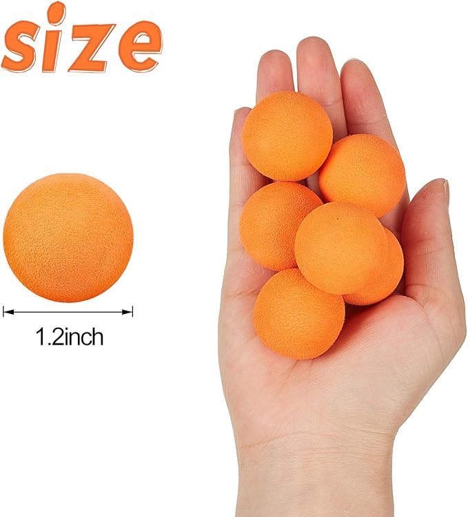Frienda 24 Pieces Refill Balls Soft Orange Foam Balls Refills Approx 1. 1 Inch in Diameter, Soft Small Light Cat Ball Toys-PurrikoPets