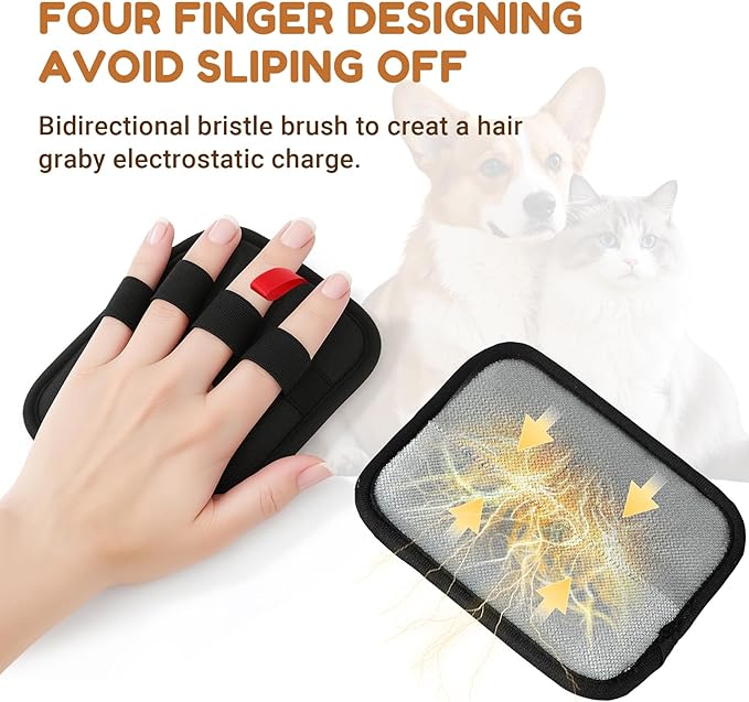 1PCS Pet Hair Remover Glove,Electrostatic Pet Hair Removal,Reusable Cat & Dog Hair Removal for Couch,Furniture,Clothing & Bedding,Carpet,Car Seat...Lint Mitt for Pet Hair,Upgraded Fur Remover Tool-PurrikoPets