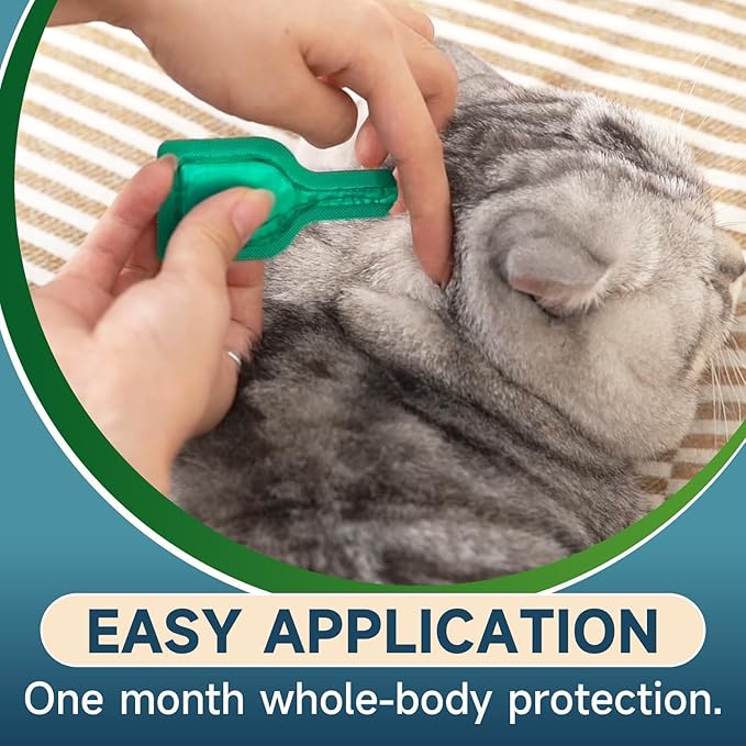 Flea Treatment for Cat Flea and Tick Prevention for Cats Kitten, 6-Month Supply, Cat Flea Treatment & Control, Repellent, Fast Acting Topical Drops for Cats, Over 1.5 lbs, 24-Hour Protect-PurrikoPets
