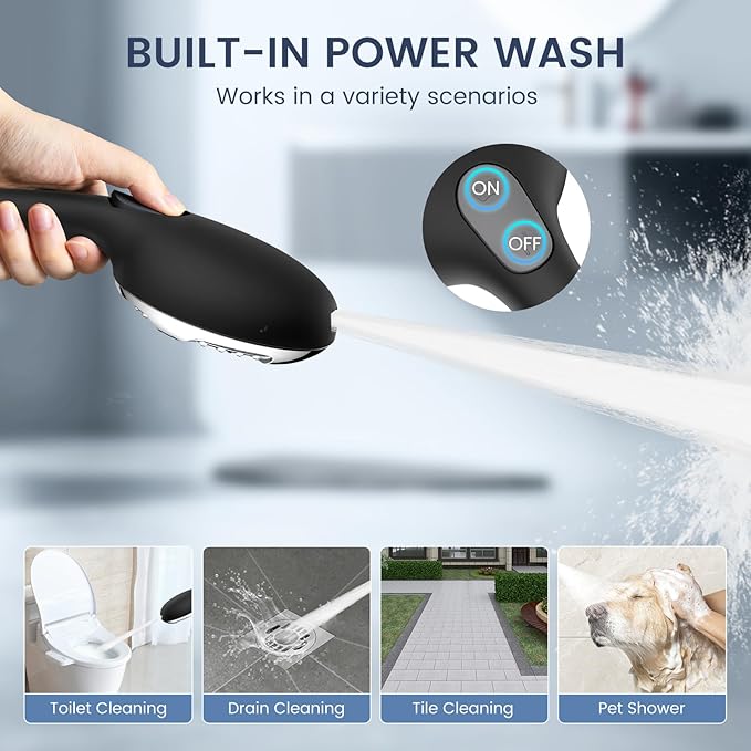 FEELSO Filtered Shower Head with Handheld, High Pressure 7-Spray Showerhead with Filters for Hard Water - Remove Chlorine, Reduce Dry Itchy Skin, Anti-clog Nozzles, Power Wash to Clean Tub, Tile & Pet-PurrikoPets