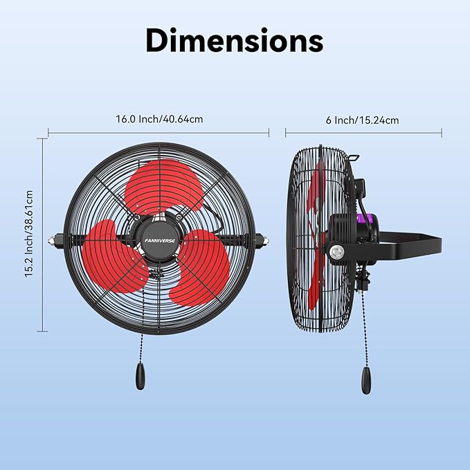 12 Inch Wall Fan Pro Series - Indoor High Velocity Wall Mount Fan for Commercial, Residential, Warehouse, Covered Patio, Shop, Garage, Barn, Gazebo 3 Speed 2800 CFM UL Safety Listed-PurrikoPets