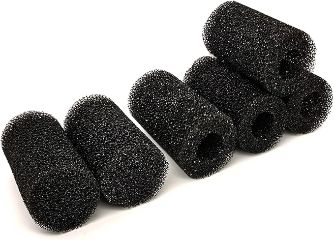 6X Pre-Filter Sponge for Aquarium Shrimp Fry Fish Tank Filter Pump Prefilter Sponge Replacement Foam Cover 3.2 X 1.6 Inch with 0.8" Hole Diameter-PurrikoPets