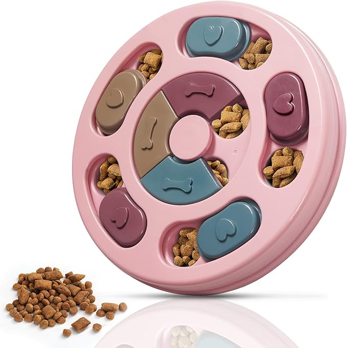 DR CATCH Dog Puzzles,Dogs Food Puzzle Feeder Toys for IQ Training & Mental Enrichment,Dog Treat Puzzle(Pink)-PurrikoPets